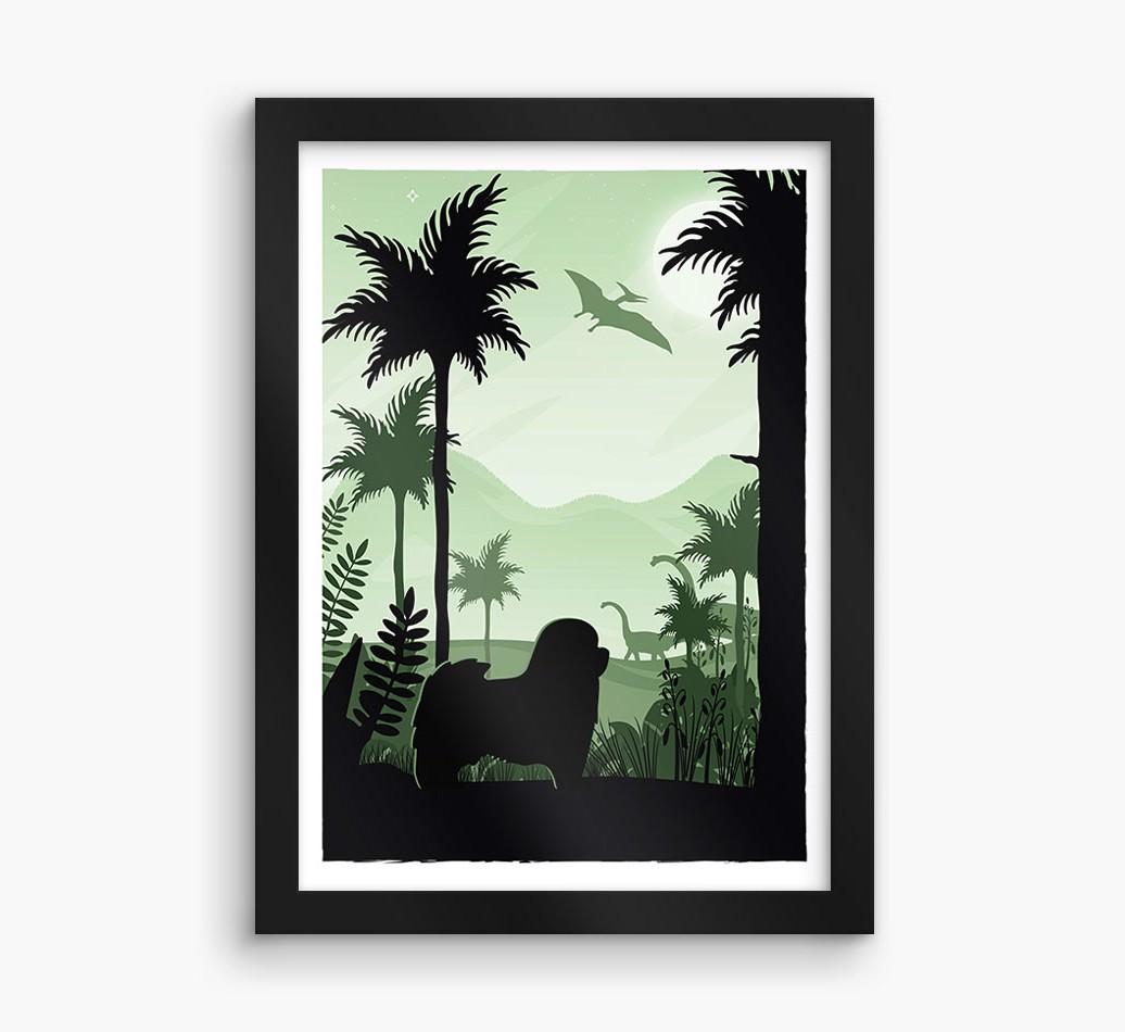 Dinosaur Adventure: Personalized {breedFullName} Framed Print