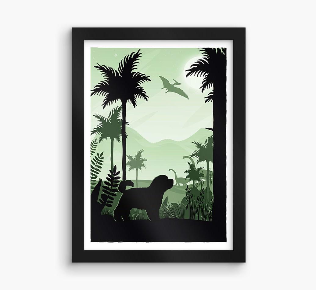 Dinosaur Adventure: Personalized {breedFullName} Framed Print
