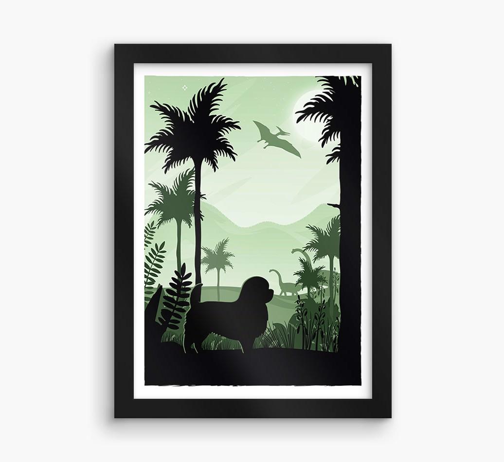 Dinosaur Adventure: Personalized {breedFullName} Framed Print