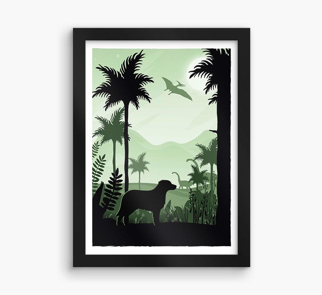 Dinosaur Adventure: Personalized {breedFullName} Framed Print