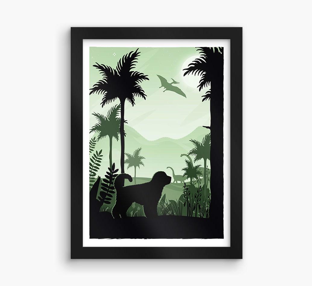 Dinosaur Adventure: Personalized {breedFullName} Framed Print