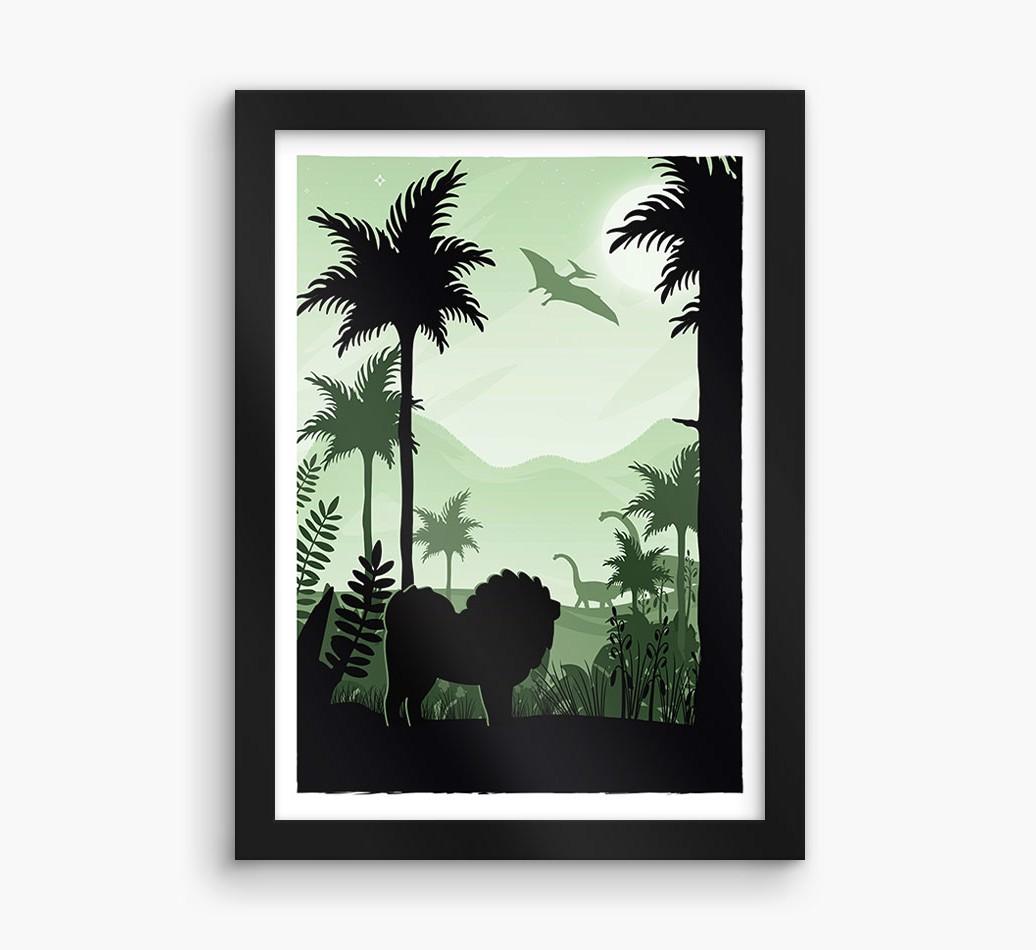 Dinosaur Adventure: Personalized {breedFullName} Framed Print