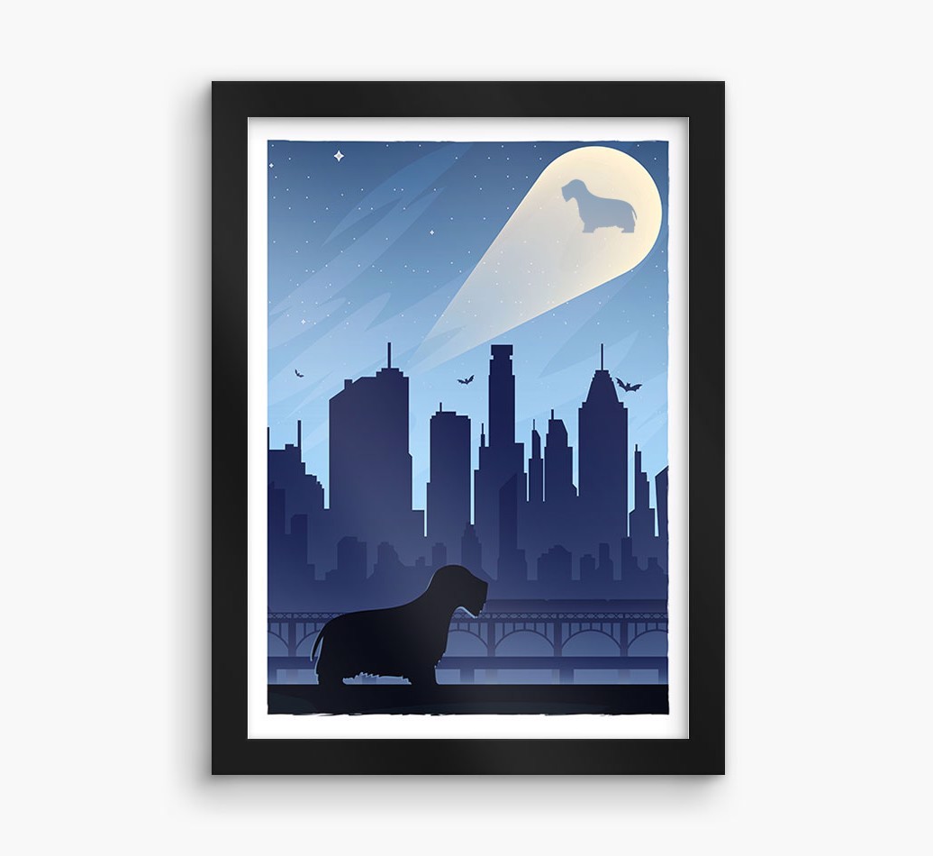 Superhero Adventure: Personalised {breedFullName} Framed Print