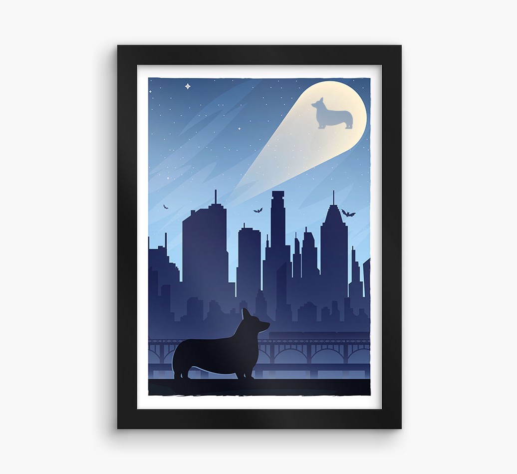 Superhero Adventure: Personalised {breedFullName} Framed Print