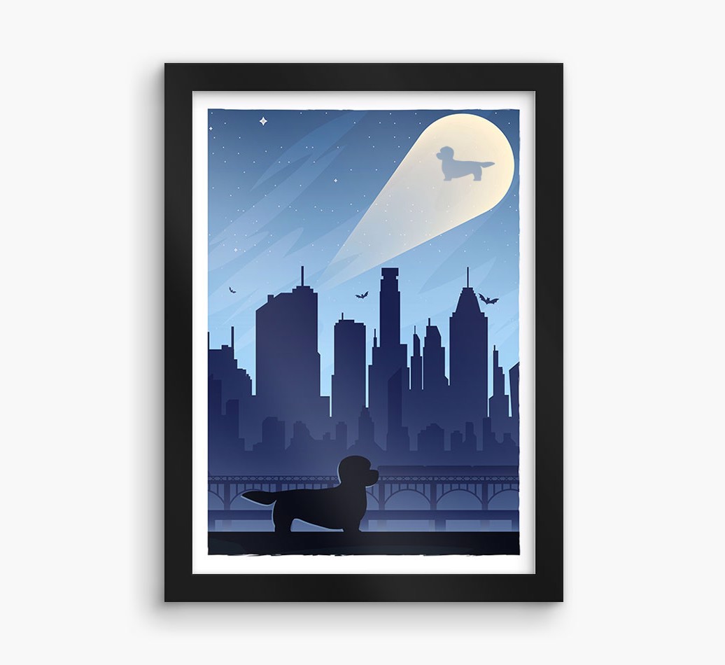 Superhero Adventure: Personalised {breedFullName} Framed Print