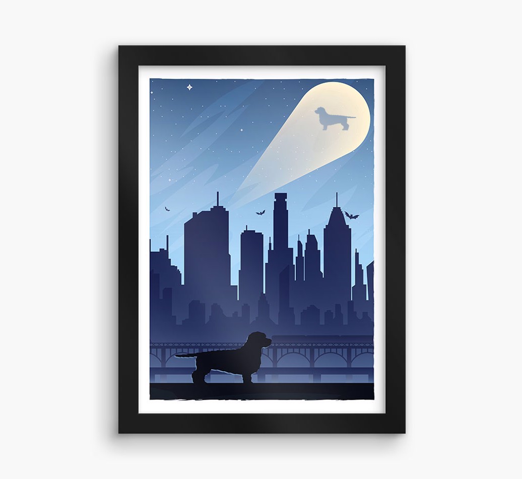 Superhero Adventure: Personalised {breedFullName} Framed Print