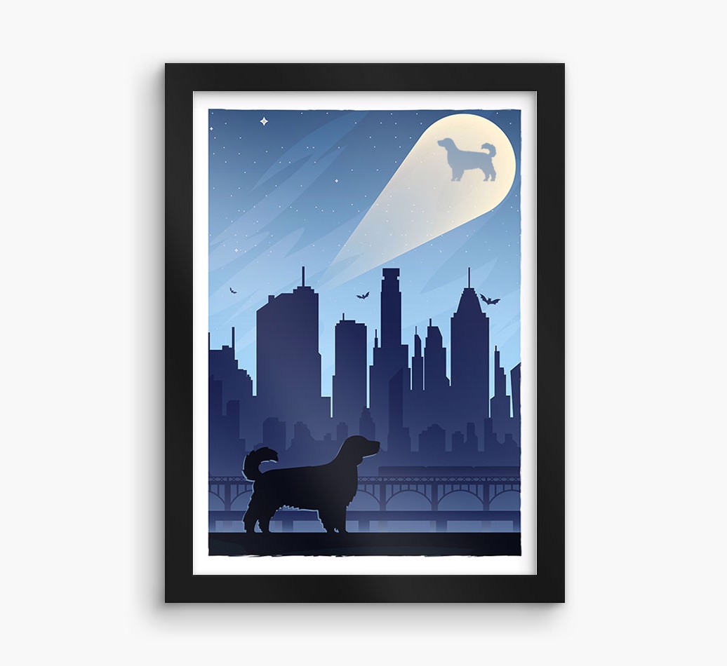 Superhero Adventure: Personalised {breedFullName} Framed Print