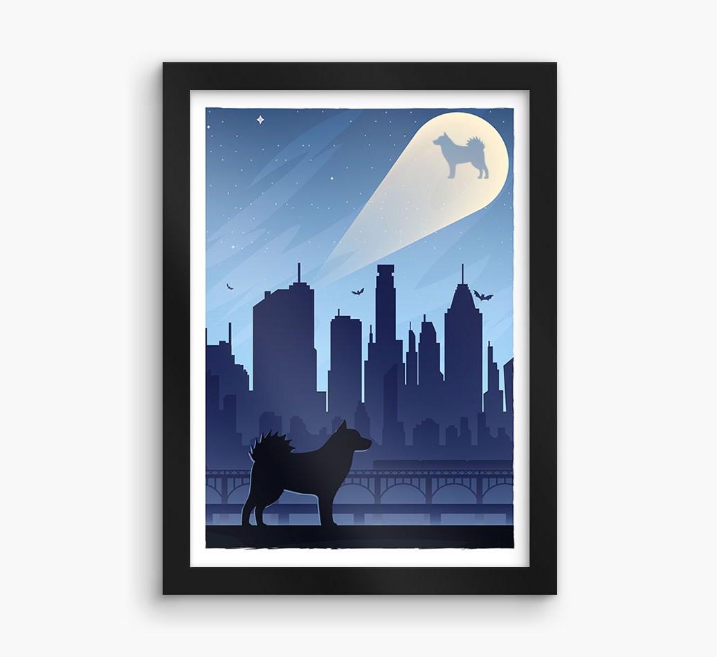 Superhero Adventure: Personalized {breedFullName} Framed Print