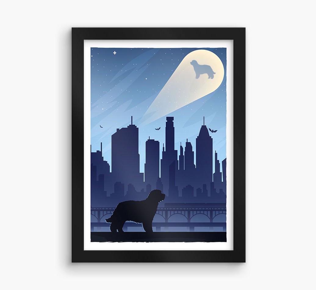 Superhero Adventure: Personalized {breedFullName} Framed Print