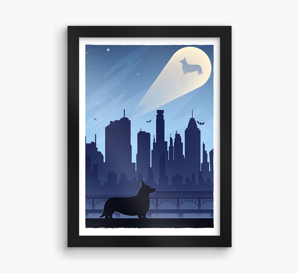 Superhero Adventure: Personalized {breedFullName} Framed Print