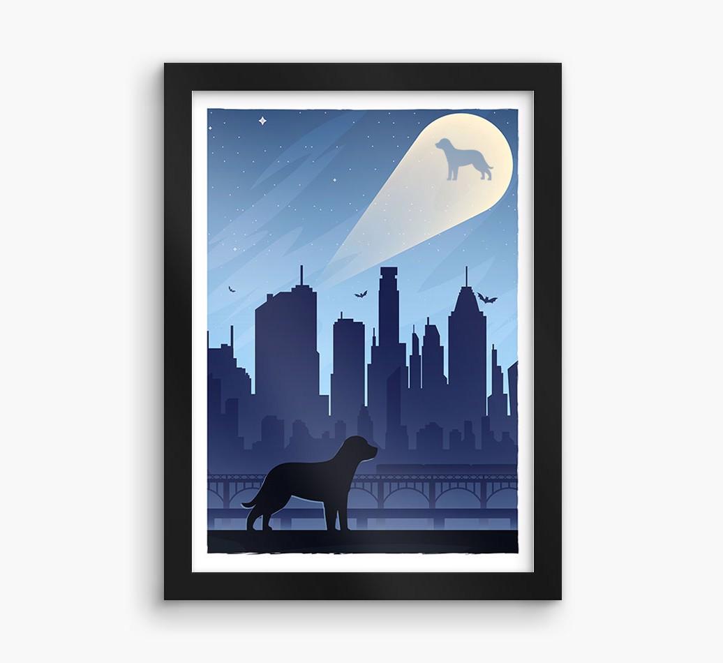Superhero Adventure: Personalized {breedFullName} Framed Print