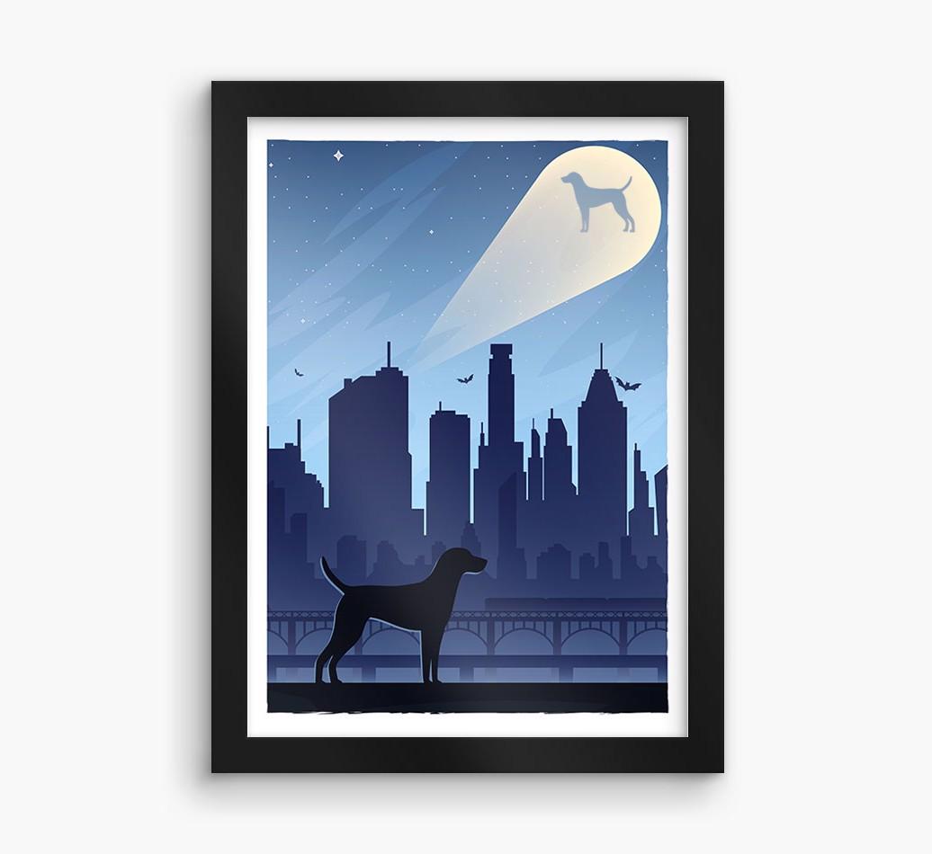 Superhero Adventure: Personalised {breedFullName} Framed Print
