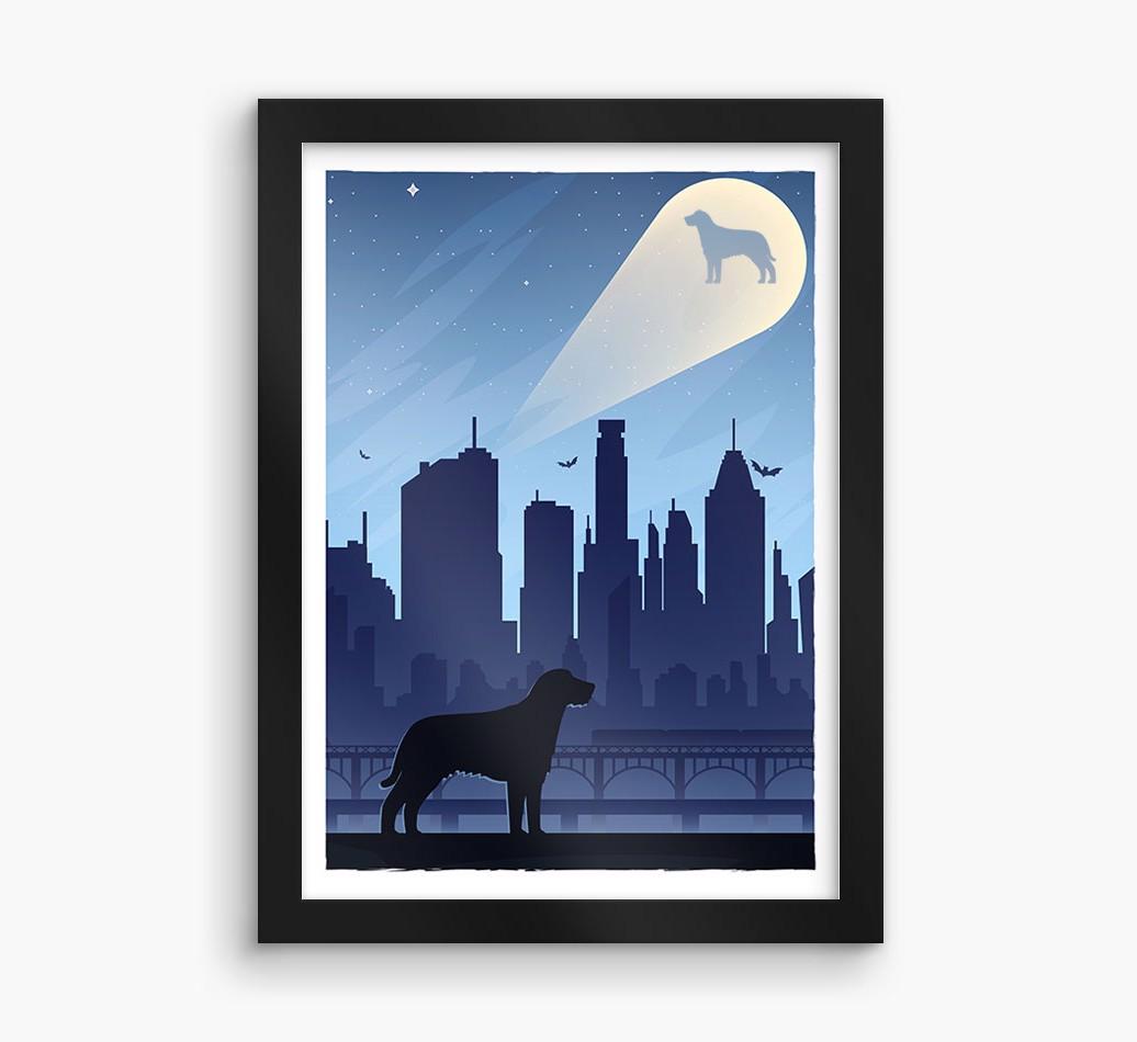 Superhero Adventure: Personalized {breedFullName} Framed Print