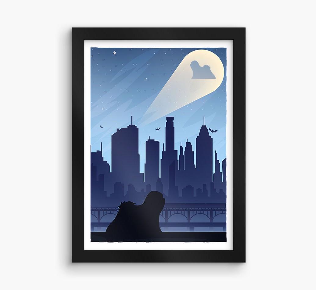 Superhero Adventure: Personalized {breedFullName} Framed Print