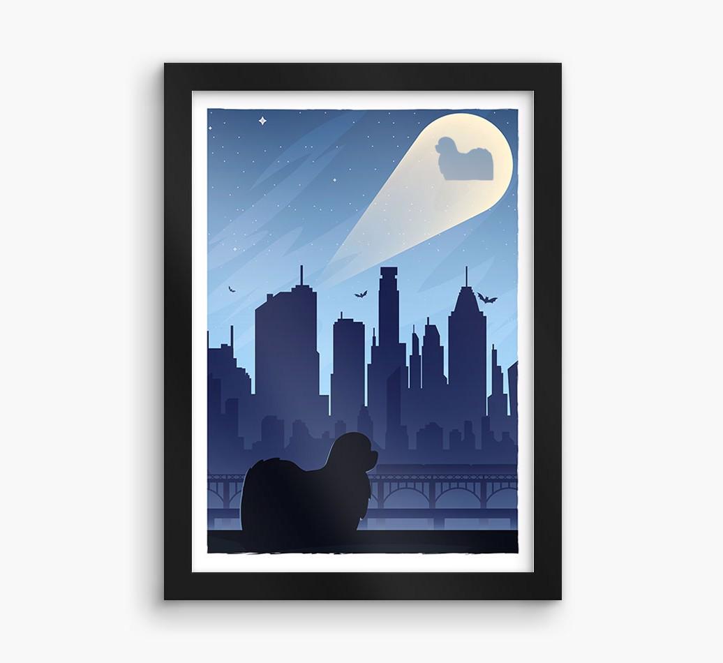 Superhero Adventure: Personalized {breedFullName} Framed Print