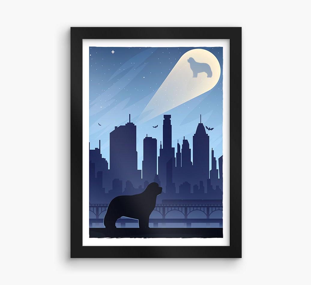 Superhero Adventure: Personalized {breedFullName} Framed Print