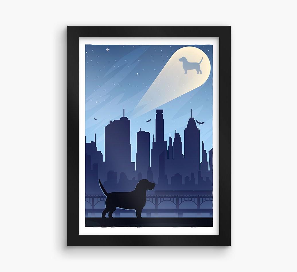 Superhero Adventure: Personalized {breedFullName} Framed Print