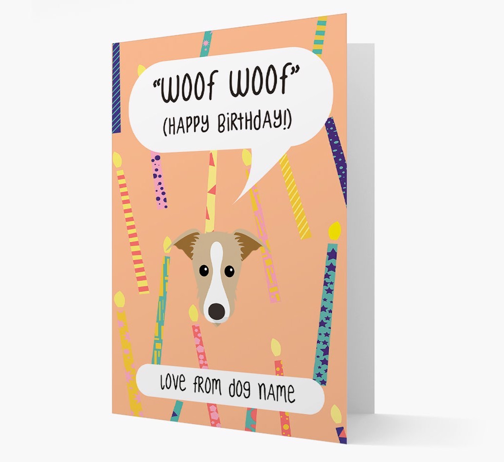Personalised 'Woof Woof' Birthday Card with {breedFullName} Icon