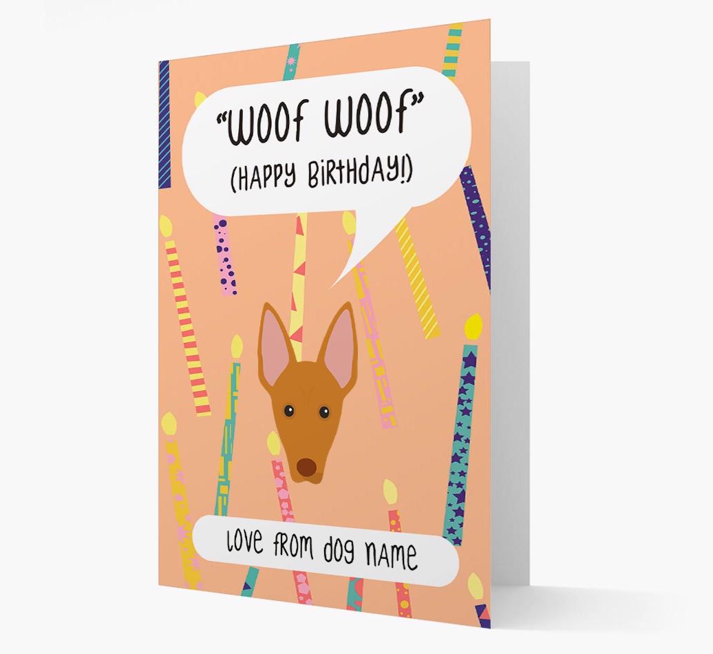 Personalised 'Woof Woof' Birthday Card with {breedFullName} Icon