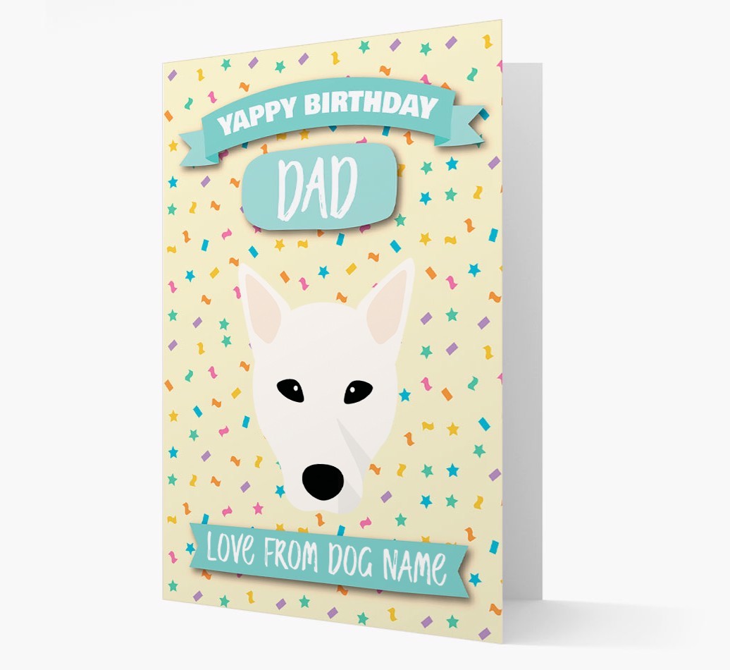 Personalised Card 'Yappy Birthday Dad' with {breedCommonName} Icon