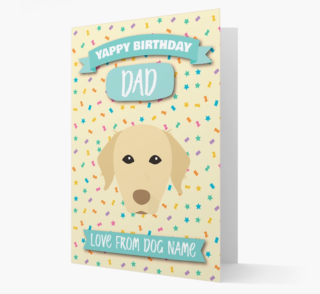 Personalised Card 'Yappy Birthday Dad' with {breedCommonName} Icon