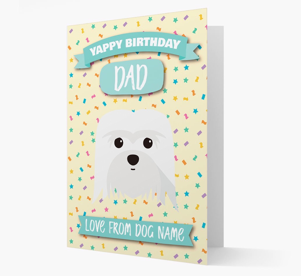 Personalised Card 'Yappy Birthday Dad' with {breedCommonName} Icon