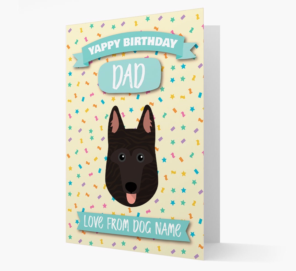 Personalised Card 'Yappy Birthday Dad' with {breedCommonName} Icon