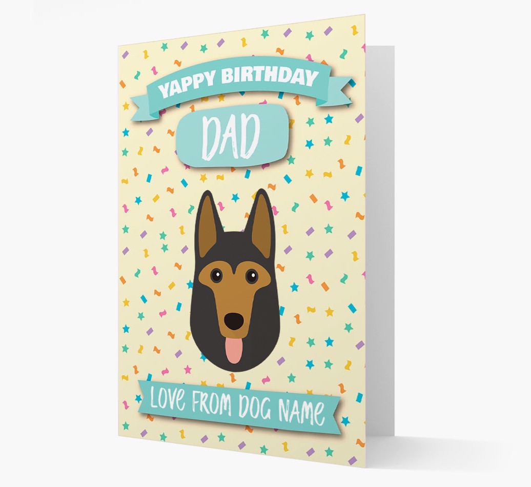 Personalised Card 'Yappy Birthday Dad' with {breedCommonName} Icon