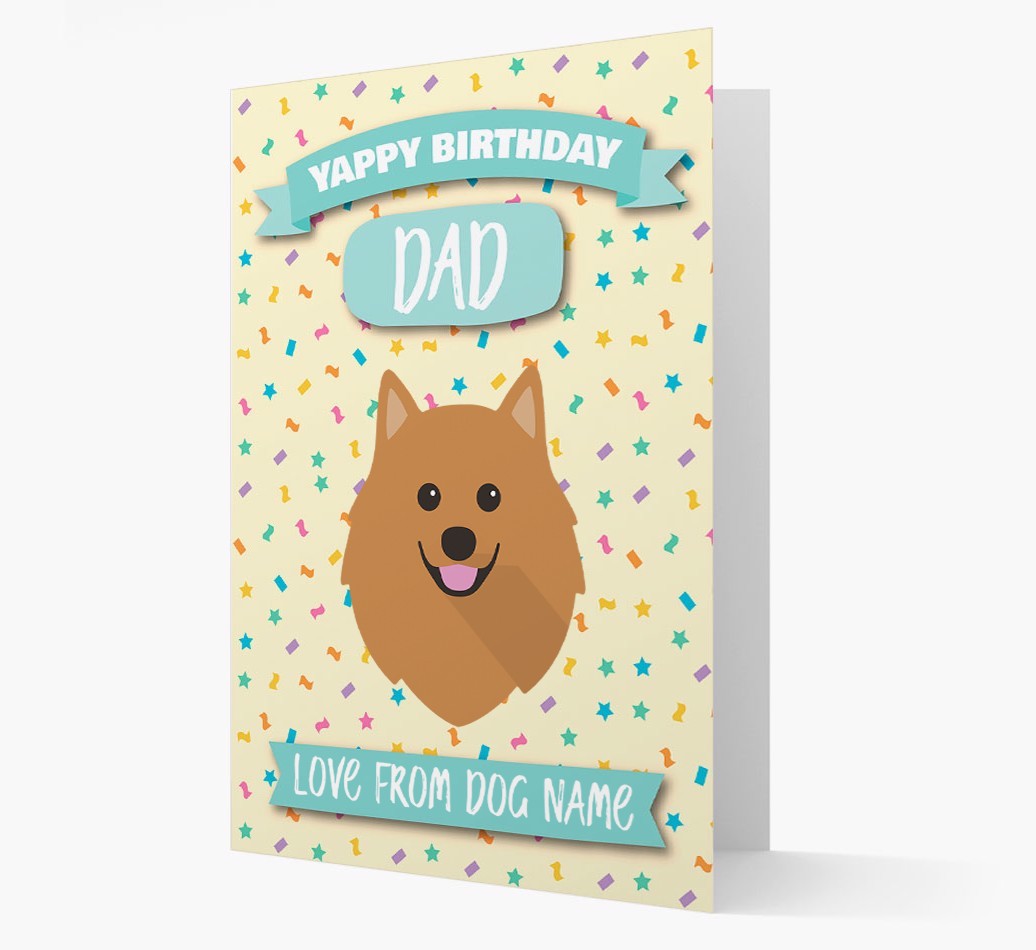 Personalised Card 'Yappy Birthday Dad' with {breedCommonName} Icon