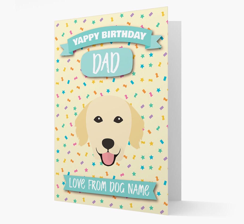 Personalised Card 'Yappy Birthday Dad' with {breedCommonName} Icon