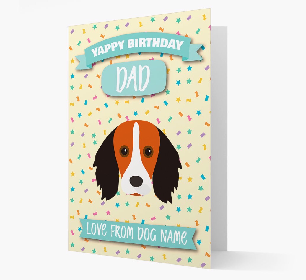 Personalised Card 'Yappy Birthday Dad' with {breedCommonName} Icon