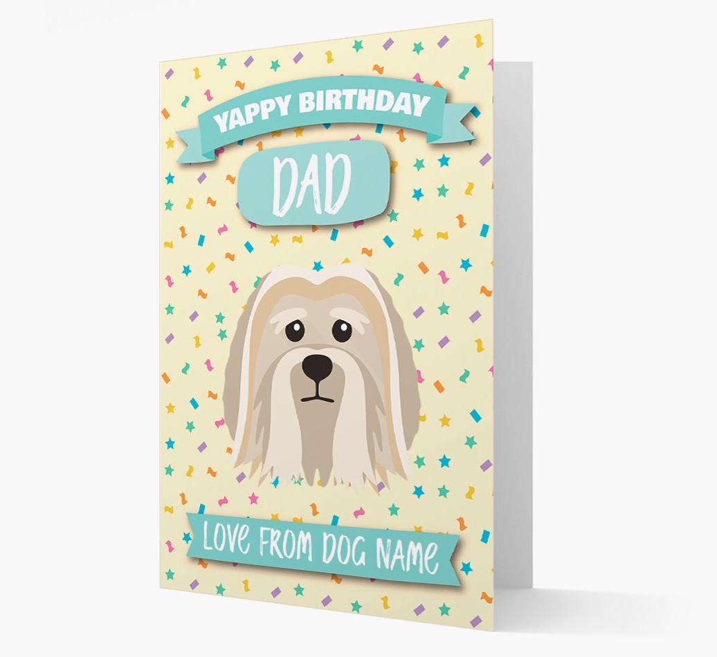 Personalised Card 'Yappy Birthday Dad' with {breedCommonName} Icon