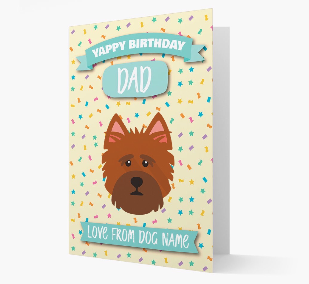 Personalised Card 'Yappy Birthday Dad' with {breedCommonName} Icon