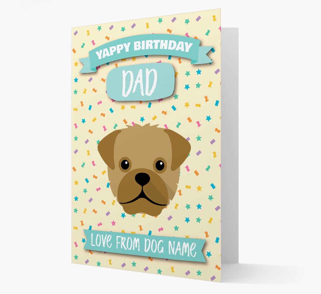Personalised Card 'Yappy Birthday Dad' with {breedCommonName} Icon