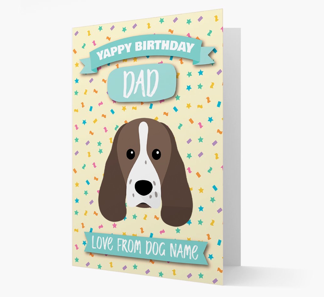 Personalised Card 'Yappy Birthday Dad' with {breedCommonName} Icon