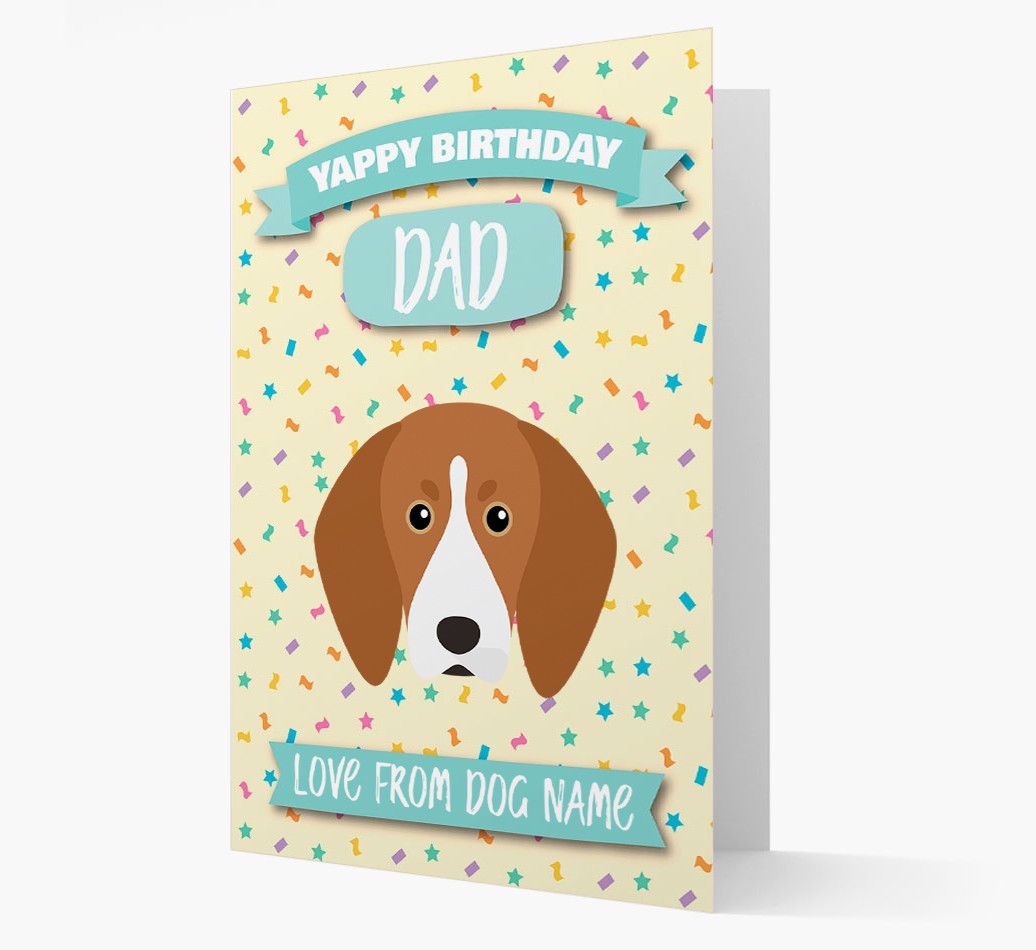 Personalised Card 'Yappy Birthday Dad' with {breedCommonName} Icon
