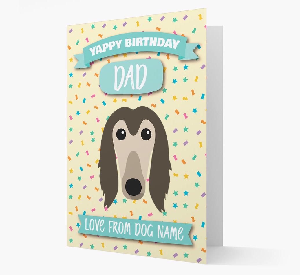 Personalised Card 'Yappy Birthday Dad' with {breedCommonName} Icon