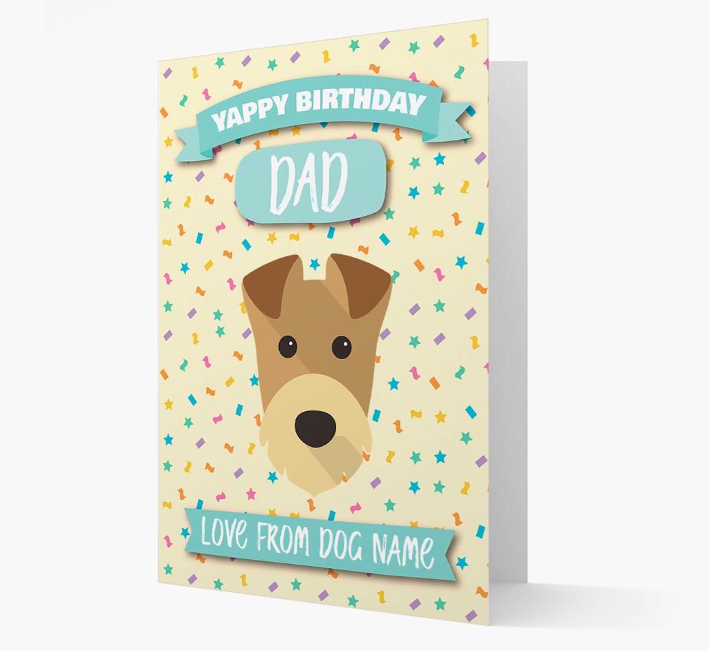 Personalised Card 'Yappy Birthday Dad' with {breedCommonName} Icon