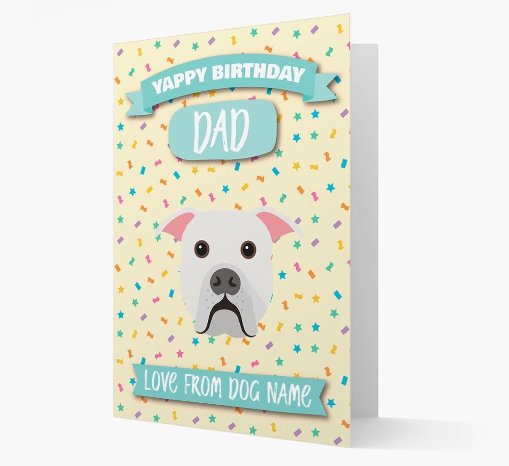 Personalised Card 'Yappy Birthday Dad' with {breedCommonName} Icon