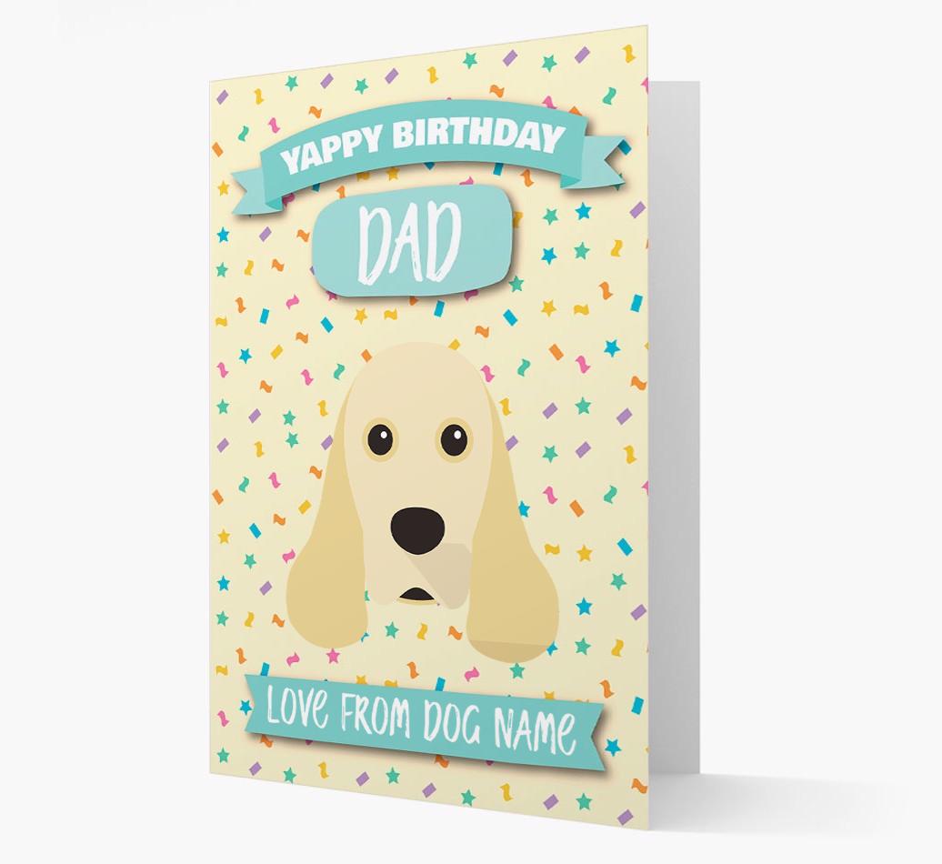 Personalised Card 'Yappy Birthday Dad' with {breedCommonName} Icon