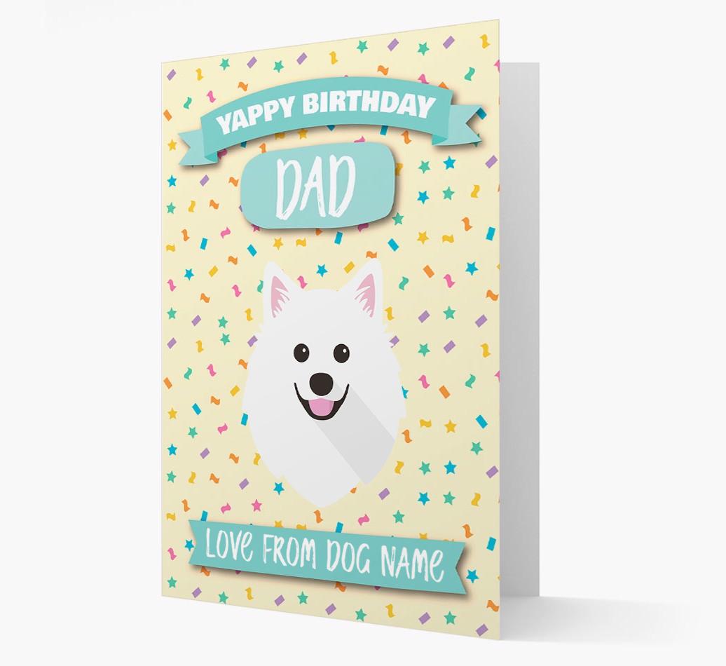 Personalised Card 'Yappy Birthday Dad' with {breedCommonName} Icon