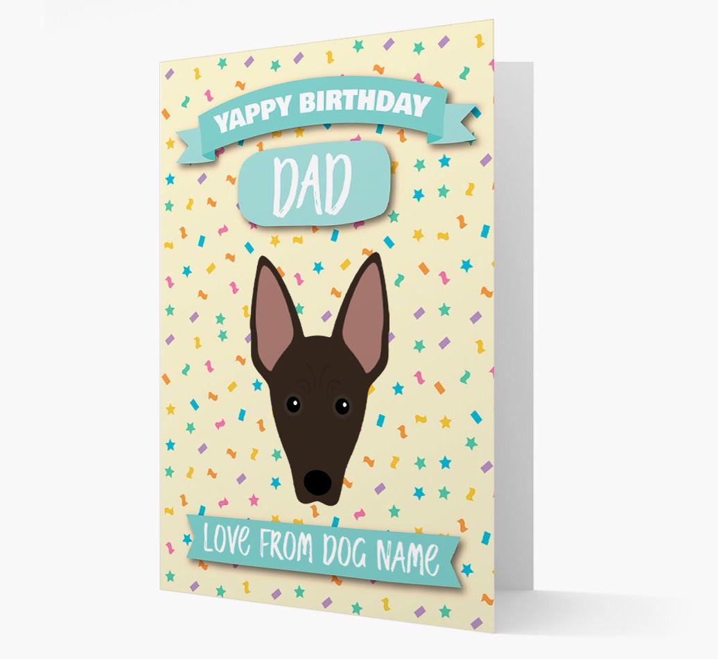 Personalised Card 'Yappy Birthday Dad' with {breedCommonName} Icon