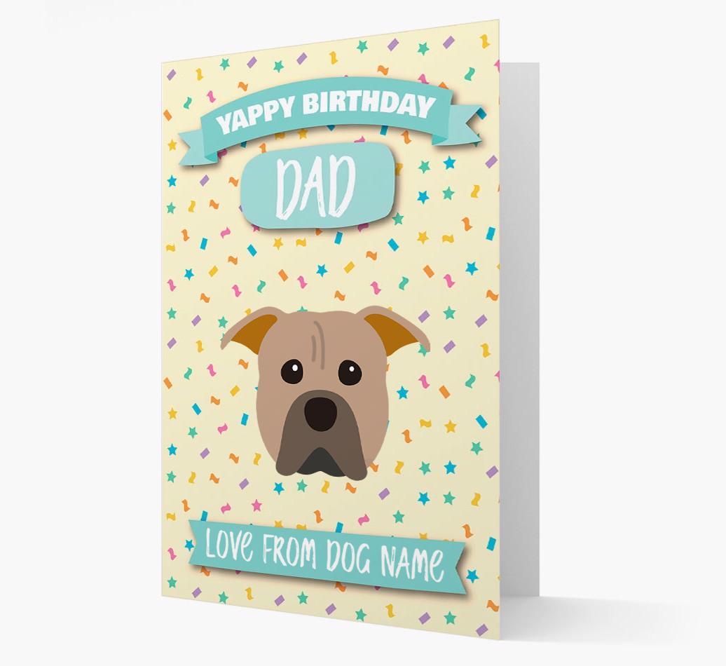 Personalised Card 'Yappy Birthday Dad' with {breedCommonName} Icon