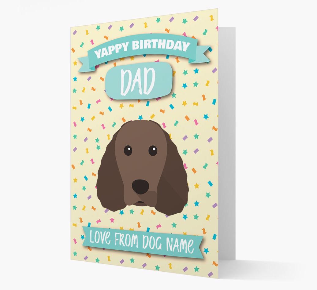 Personalised Card 'Yappy Birthday Dad' with {breedCommonName} Icon