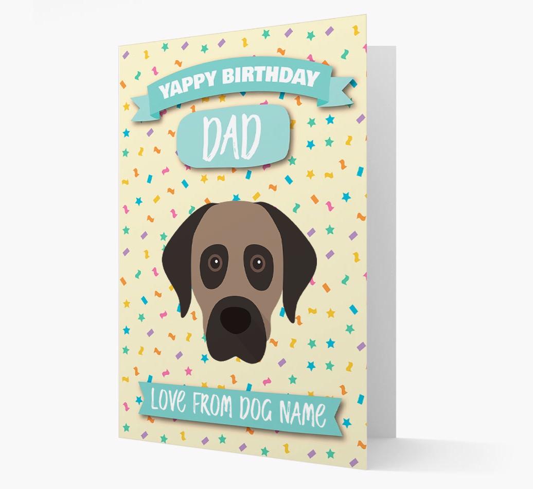 Personalised Card 'Yappy Birthday Dad' with {breedCommonName} Icon
