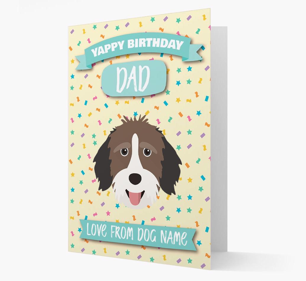 Personalised Card 'Yappy Birthday Dad' with {breedCommonName} Icon