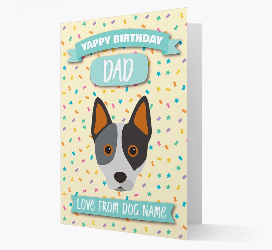 Personalised Card 'Yappy Birthday Dad' with {breedCommonName} Icon