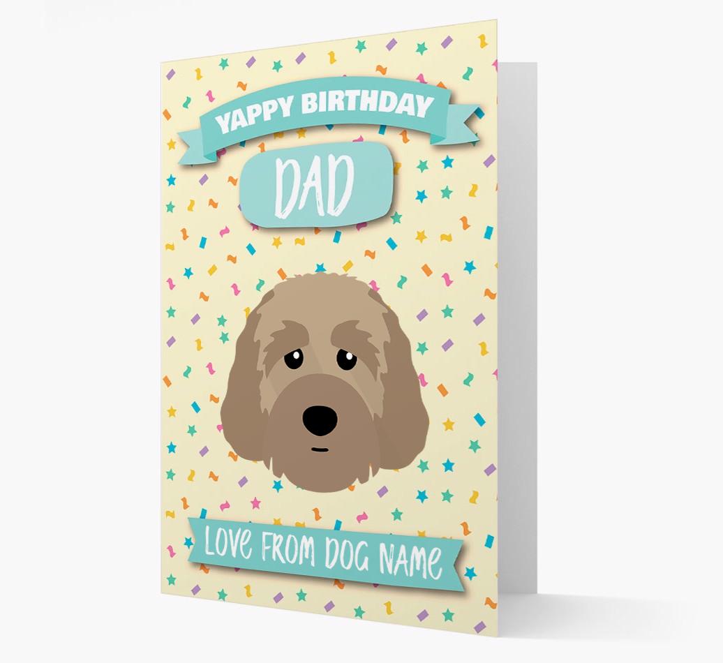 Personalised Card 'Yappy Birthday Dad' with {breedCommonName} Icon