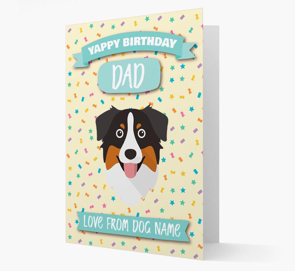 Personalised Card 'Yappy Birthday Dad' with {breedCommonName} Icon