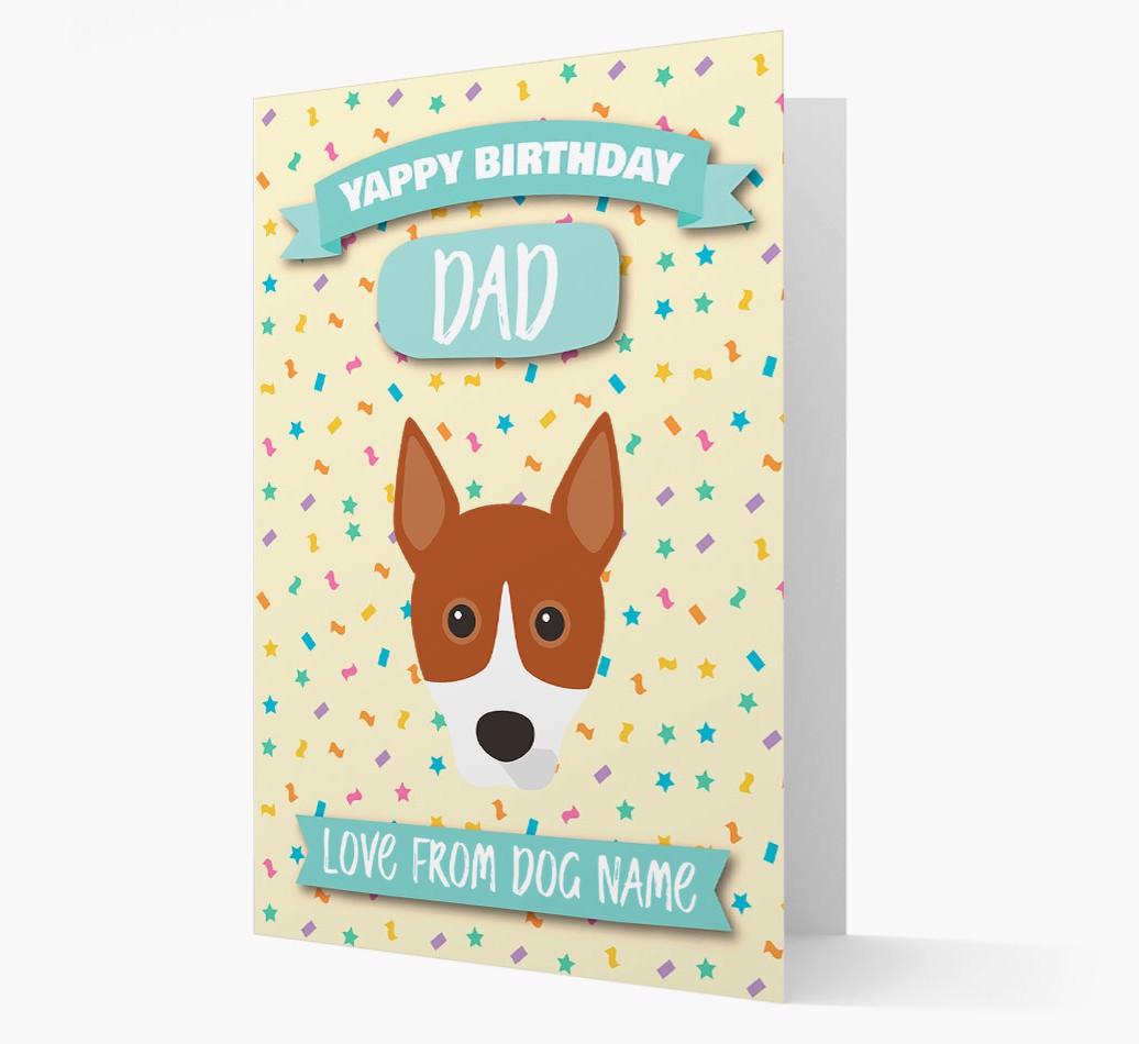 Personalised Card 'Yappy Birthday Dad' with {breedCommonName} Icon